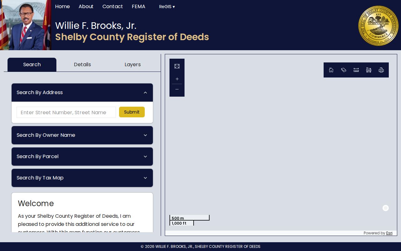 Shelby County street directory parcel viewer