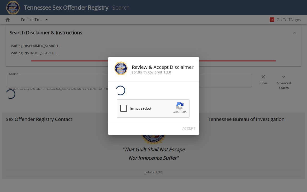 Shelby County resident lookup Tennessee Bureau of Investigation registry search