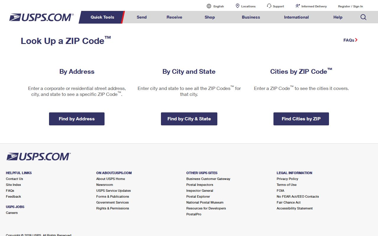 Shelby County ZIP code verification through USPS ZIP Code Lookup